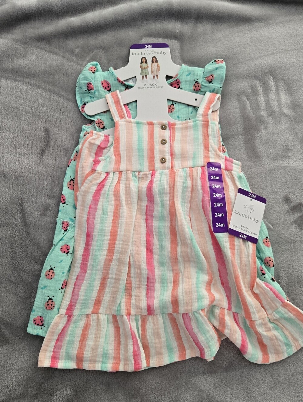 Koala Baby 2 Pack Dress& Diaper Cover size 24M NWT Pink And Blue - Picture 2 of 9